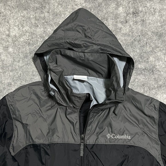 Columbia Jacket Men's L Full Zip Up Hooded Packable Black 100% Nylon RN 69724 - Picture 11 of 17